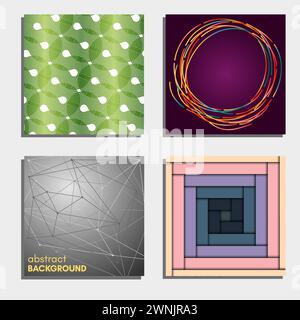 Set of four beautiful abstract backgrounds. Vector illustration. Stock Vector