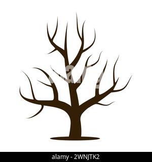 Tree without leaves. Vector illustration isolated on a white background Stock Vector