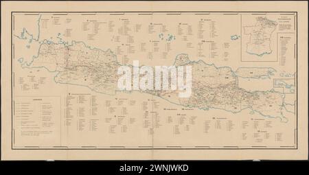 Map of Java in the Dutch East Indies, circa 1680, 17th century ...