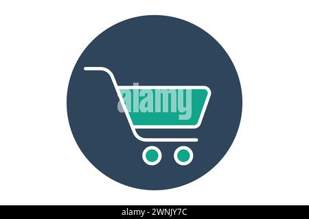 shopping cart icon. suitable for websites and online shopping interfaces. solid icon style. element illustration Stock Vector
