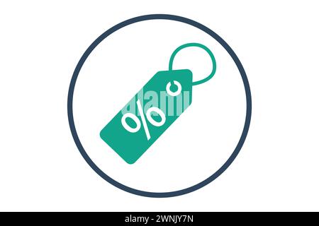 Discount tag. suitable for promotions and sales in shopping platforms. solid icon style. element illustration Stock Vector