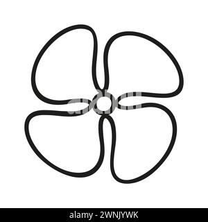 Propeller symbol, simple style outline silhouette icon Stock Vector