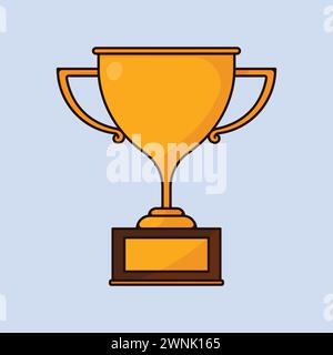 Gold Trophy Vector Illustration Icon Trophy Reward Icon Stock Vector