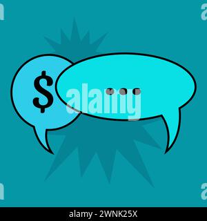 Communication speech bubbles on blue background. Vector illustration Stock Vector