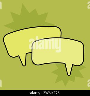 Communication speech bubbles on green background. Vector illustration Stock Vector