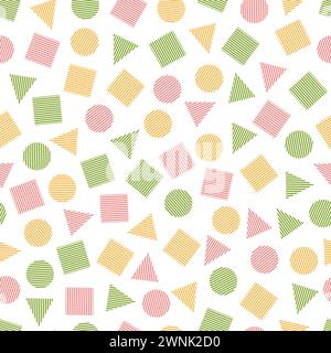 Seamless primitive geometric patterns for tissue and postcards. Trendy geometric elements. Hipsters modern color background. Vector illustration Stock Vector