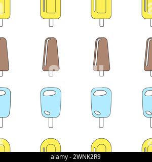 Seamless pattern with ice cream. Vector illustration. Stock Vector