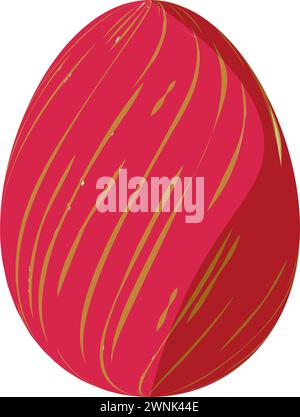 Realistic 3D egg decorated with striped textured effect in abstract style for Easter greeting card Stock Vector