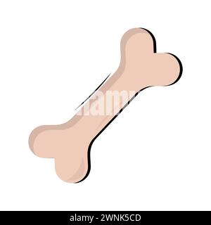 Dog bone vector icon. Cartoon dog icon Flat Design Pet Care, bone toy mascot icon vector illustration design, Vector 10 Eps. Stock Vector