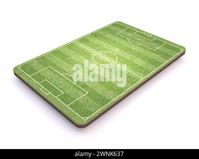 Football Soccer playground Side view 3D rendering illustration isolated on white background Stock Photo