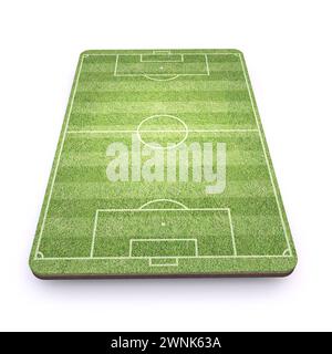 Football Soccer playground Front view 3D rendering illustration isolated on white background Stock Photo