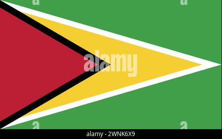 National Flag of Guyana Vector, Guyana Flag background, Guyana sign Stock Vector