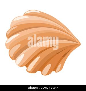 Seashell in flat technique vector illustration Stock Vector
