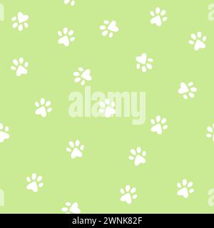 Cat paw texture, little paws seamless pattern Stock Vector