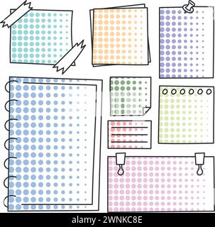 Group of notebook sheets Hand Drawn Vector Stock Vector
