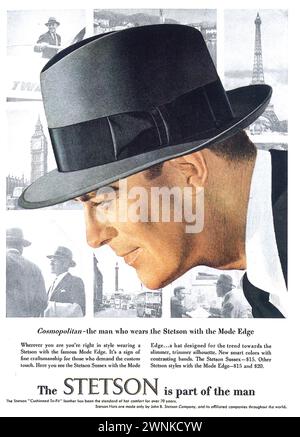 1954 Stetson Hats Print Ad Stock Photo