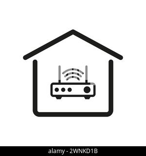 Home wireless router, internet access, modern technology, easy setup, reliable signal. Vector illustration. EPS 10. Stock Vector