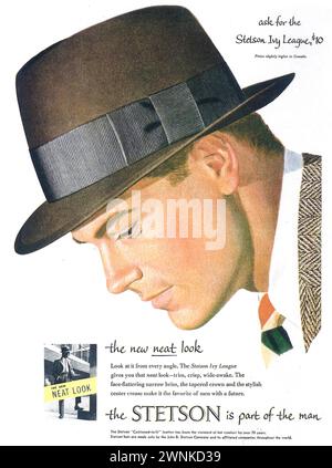 1953 Stetson Hats Print Ad Stock Photo