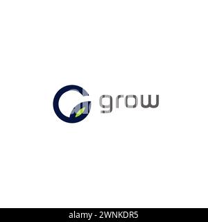 G Leaf Grow Logo. Letter G Nature Vector Illustration Stock Vector