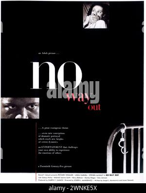 1950 No Way Out film poster, noir / crime film with Sidney Poitier directed by Joseph L. Mankiewicz,  20th Century Fox Stock Photo