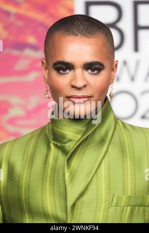 London, UK. Layton Williams photographed attending the BRITS Awards at the O2 Arena on 2 March 2024 . Picture by Julie Edwards/Alamy Live News Stock Photo