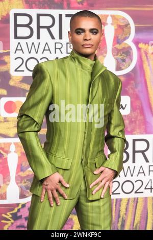 London, UK. Layton Williams photographed attending the BRITS Awards at the O2 Arena on 2 March 2024 . Picture by Julie Edwards/Alamy Live News Stock Photo