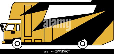 Music bus in cartoon version,vector illustration Stock Vector