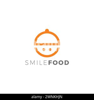 Smile Food Logo. Emoticon Smile Logo Stock Vector