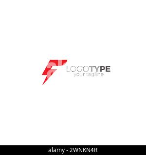 F Logo Simple Design. Letter F Icon. F Thunder Logo Stock Vector