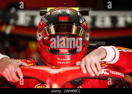 Sakhir, Bahrain. 1st Mar, 2024. #55 Carlos Sainz (ESP, Scuderia Ferrari), F1 Grand Prix of Bahrain at Bahrain International Circuit on March 1, 2024 in Sakhir, Bahrain. (Photo by HOCH ZWEI) Credit: dpa/Alamy Live News Stock Photo