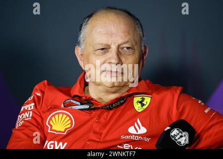 Sakhir, Bahrain. 29th Feb, 2024. Frederic Vasseur (FRA, Scuderia Ferrari), F1 Grand Prix of Bahrain at Bahrain International Circuit on February 29, 2024 in Sakhir, Bahrain. (Photo by HOCH ZWEI) Credit: dpa/Alamy Live News Stock Photo