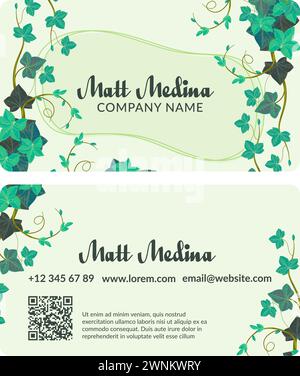 Business card with company name information vector Stock Vector
