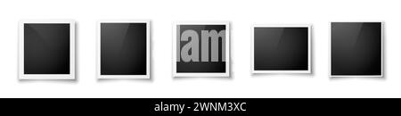 A set of retro party photo frames with highlights on a white background. Stock Vector