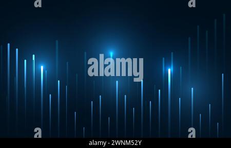 Dark blue abstract technology background with business candle stick graph chart of stock market investment trading concept. Vector illustration Stock Vector