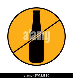 No Drinking Thin Line Vector Icon. Flat Icon Isolated on the White Background. Editable Stroke EPS file. Vector illustration EPS 10 Editable Stroke Stock Vector