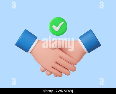 3D cartoon handshake gesture Stock Vector Image & Art - Alamy