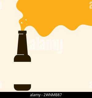 Open Beer bottle alcohol drink poster design.Happy beer day, National Beer Day,flyer, banner, social media post,typography. Vector illustration EPS 10 Stock Vector