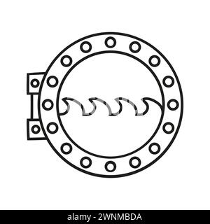 ship window icon in vector. Logotype - Doodle Stock Vector