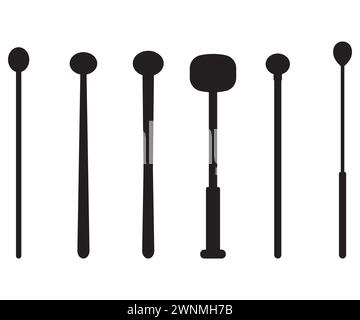 Marimba Mallets, Percussion, Marching Band svg, Vector drumsticks, Drumming , clipart, cricut design space, vinyl cut files, Marching Band Stock Vector