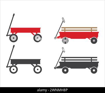 Red Wagon Vector, Red Wagon Vector, Silhouette, Cricut file, Clipart, Cuttable Design, Red Wagon, Cricut and Silhouette, Red Wagon Clip Art and Vector Stock Vector