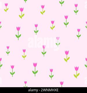 Spring, Flowers, tulips, seamless pattern Stock Vector