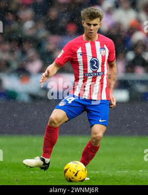 Madrid, Spain. 03rd Mar, 2024. Pablo Barrios of Atletico de Madrid during the La Liga EA Sports, date 27 between Atletico de Madrid and Real Betis played at Civitas Metropolitano Stadium on March 3, 2024 in Madrid, Spain. (Photo by Cesar Cebolla/PRESSINPHOTO) Credit: PRESSINPHOTO SPORTS AGENCY/Alamy Live News Stock Photo