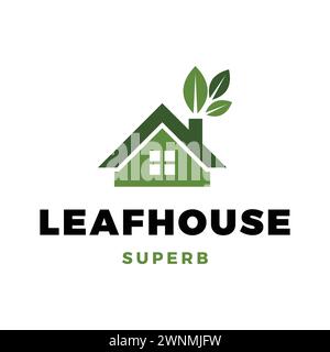 Eco Friendly House or Leaf House Icon Logo Design Template Stock Vector