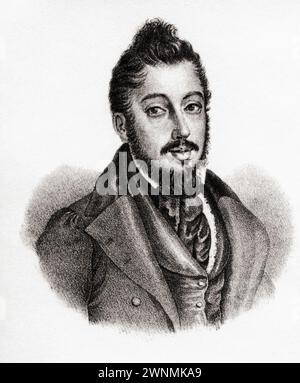 Mariano José de Larra y Sánchez de Castro, 1809 – 1837. Spanish Journalist, romantic novelist, playwright, and politician who committed suicide at the age of 27. Stock Photo