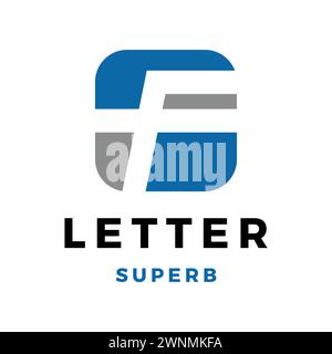 Initial Letter F Icon Logo Design Template Stock Vector