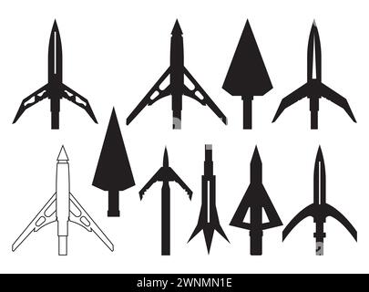 Broadhead arrows, Broadhead Arrows, Archery, Bowhunting PNG, Hunter Arrow Vector, Deer Hunter svg, Cross Bows Stock Vector