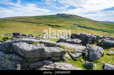 View of West Mill Tor, seen from Row Tor, Dartmoor National Park, Devon, England, UK. Stock Photo