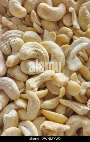 Close up photo of organic cashew nuts, selective focus, food background. Stock Photo