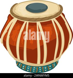 Indian drums, old fashioned music instruments Stock Vector