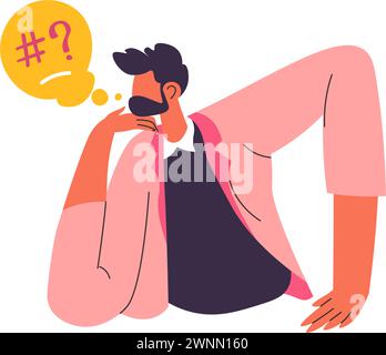 Confused or frustrated man with emotions vector Stock Vector